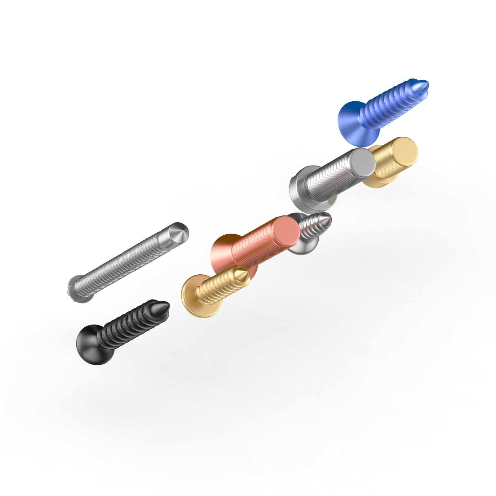 Screws Collection 7 Types 3D model_5