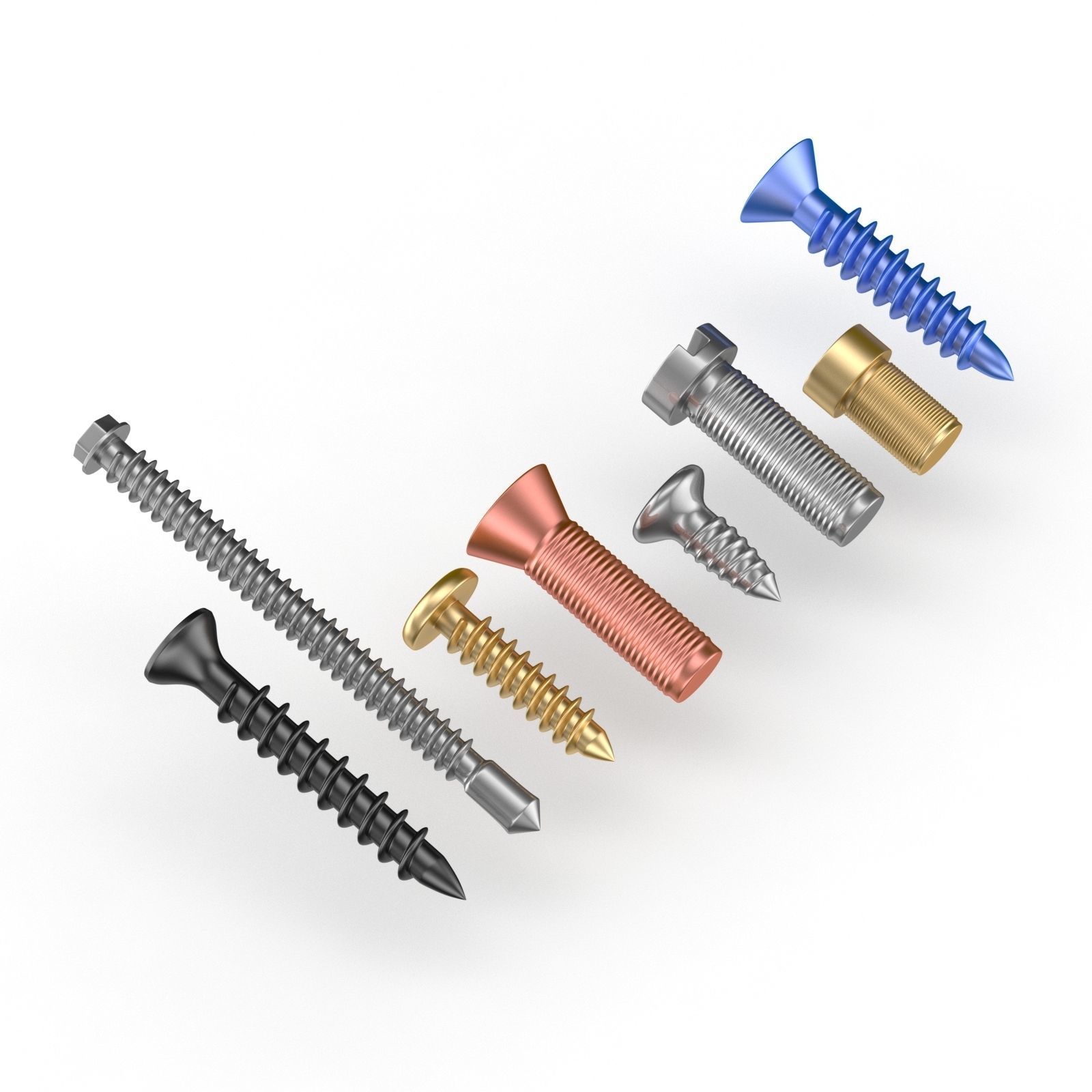 Screws Collection 7 Types 3D model_4
