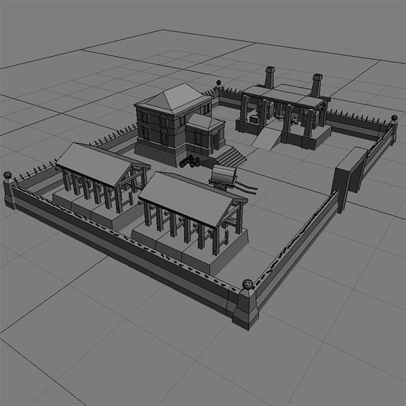 House Forge Stables Low Poly Low-poly 3D model_5