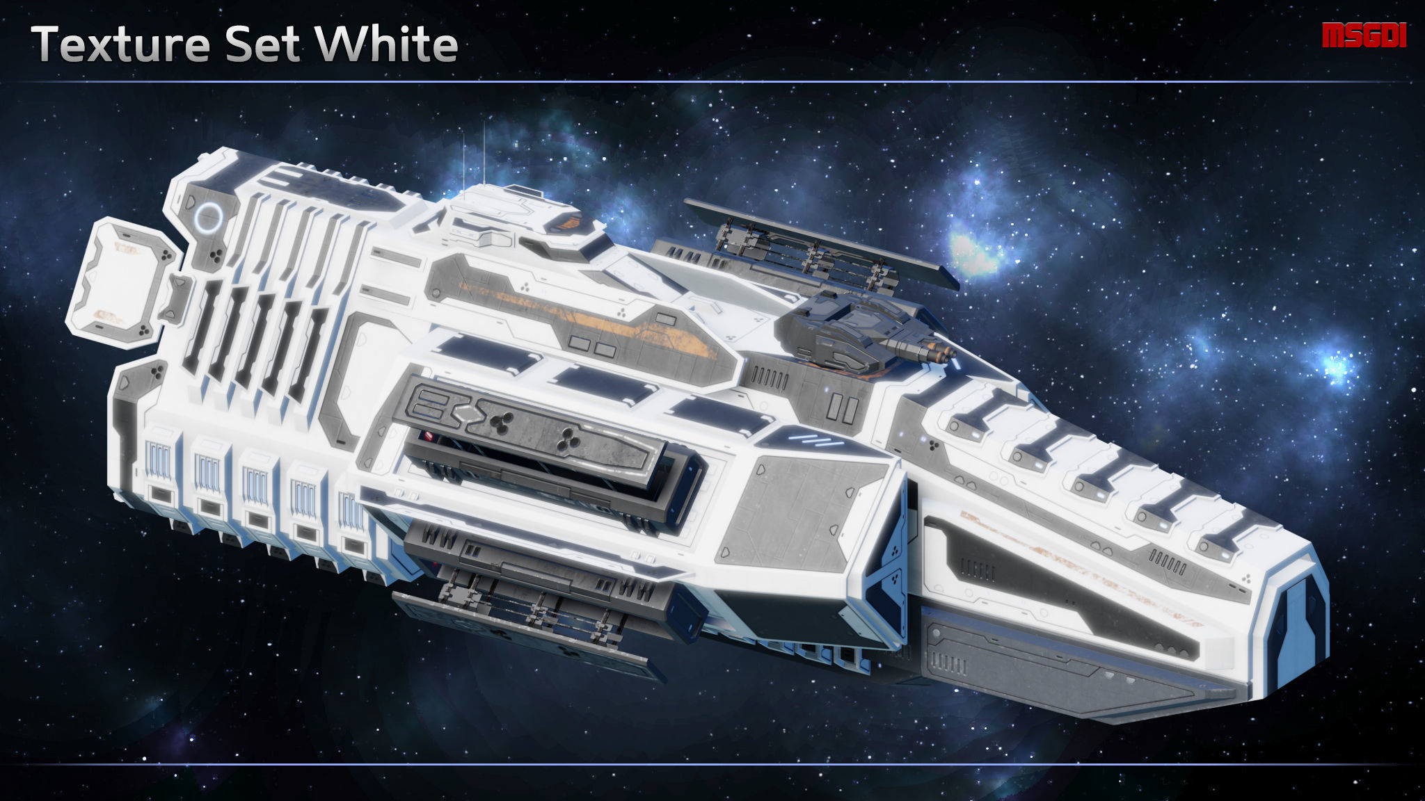 Spaceship Torpedo Frigate Avenger Low-poly 3D model_9