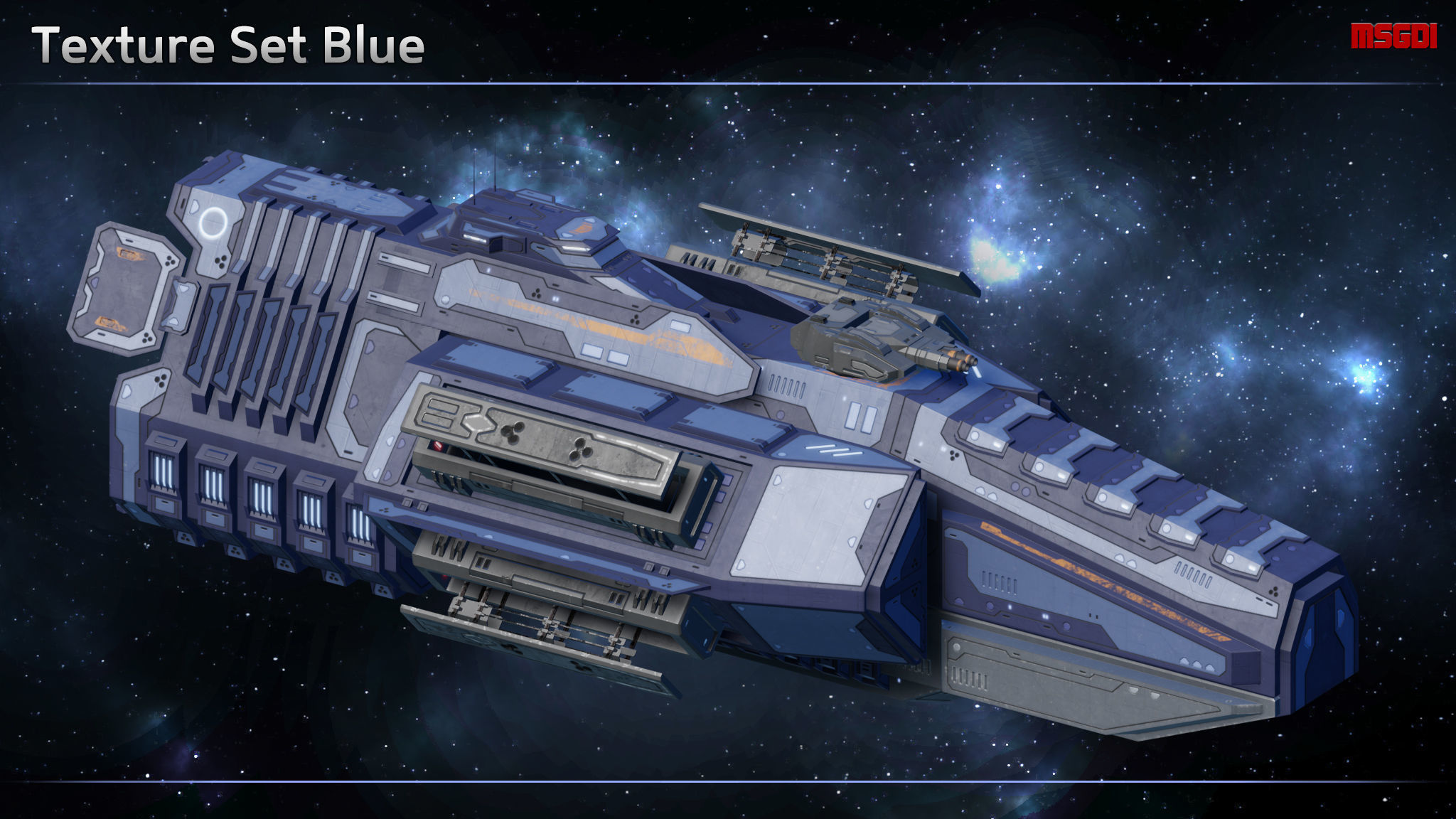 Spaceship Torpedo Frigate Avenger Low-poly 3D model_6