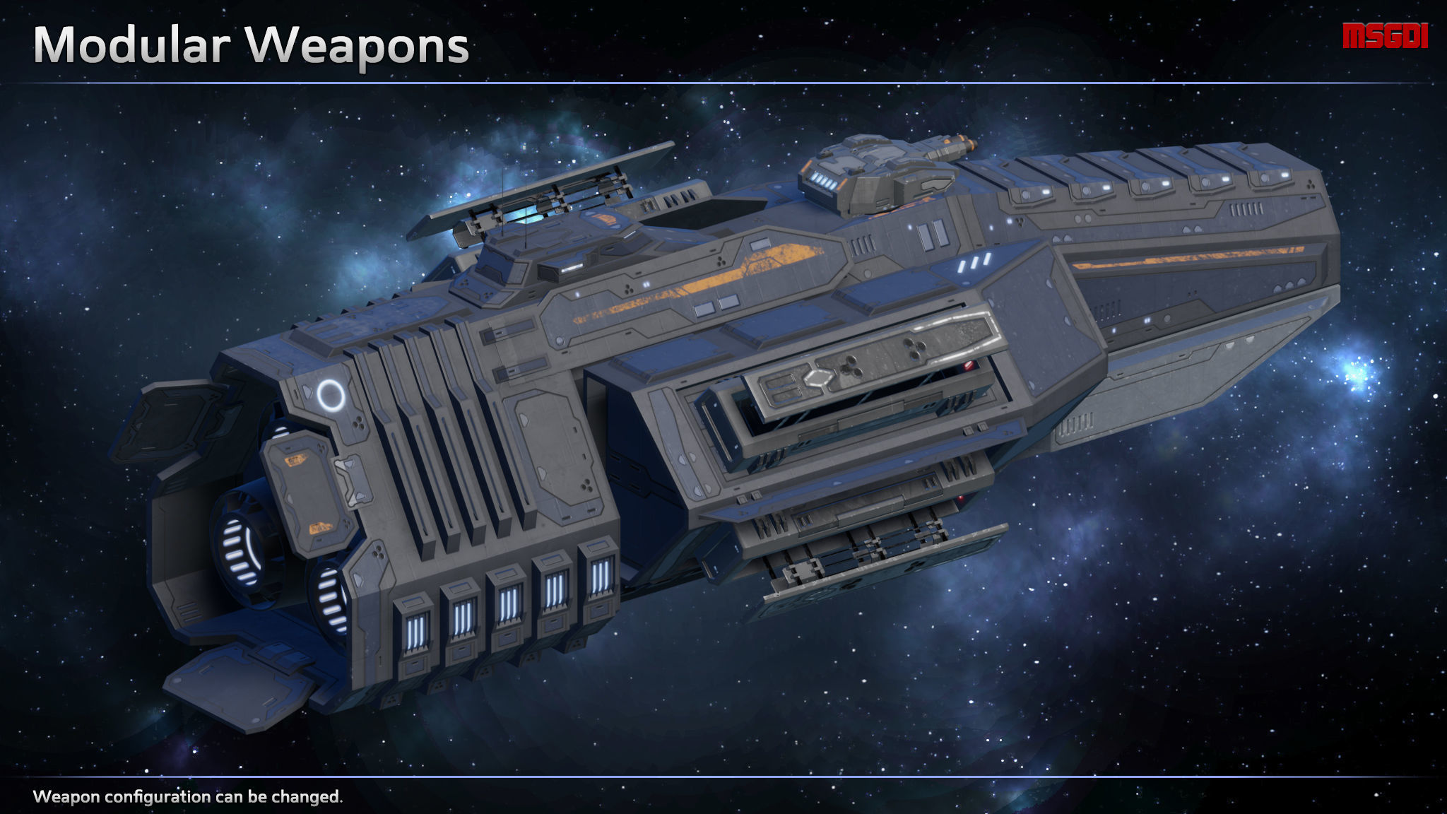 Spaceship Torpedo Frigate Avenger Low-poly 3D model_3