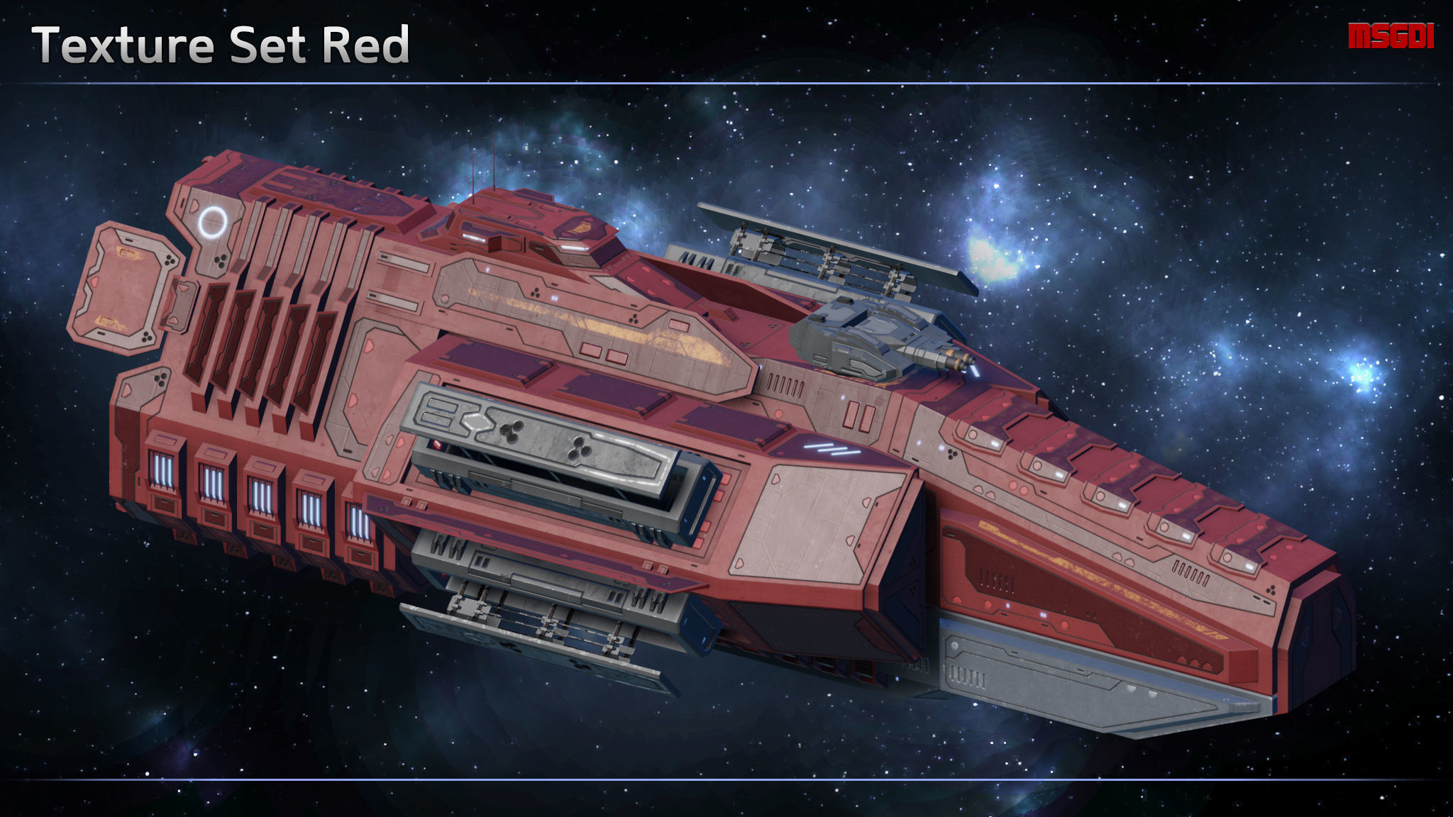 Spaceship Torpedo Frigate Avenger Low-poly 3D model_8