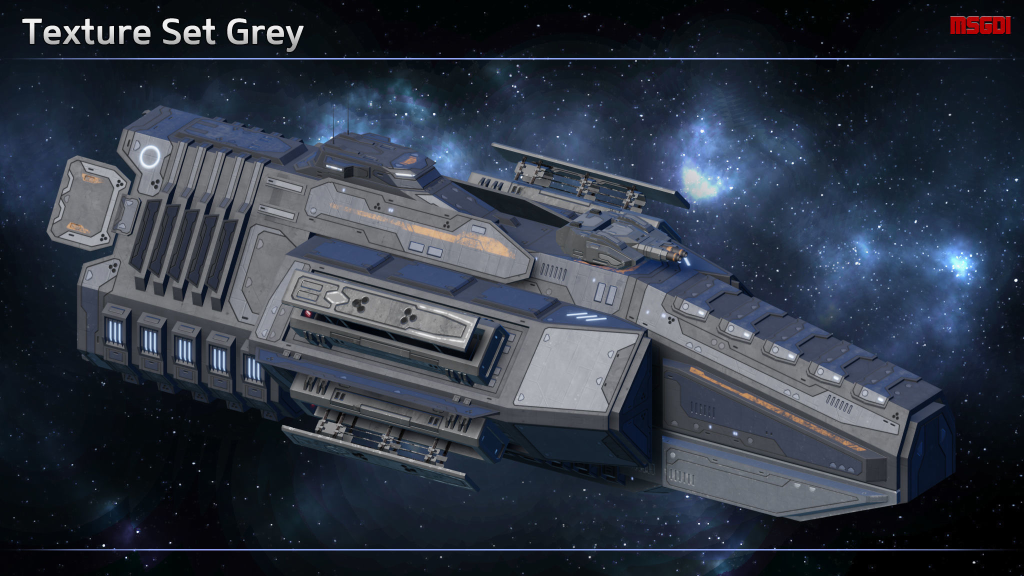 Spaceship Torpedo Frigate Avenger Low-poly 3D model_7