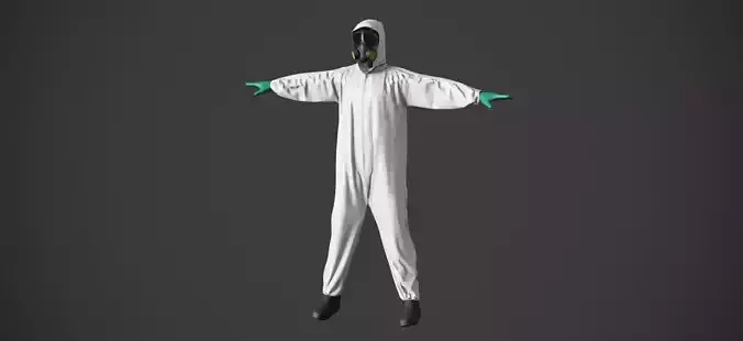 Hazmat Worker Clothes Low-poly 3D model