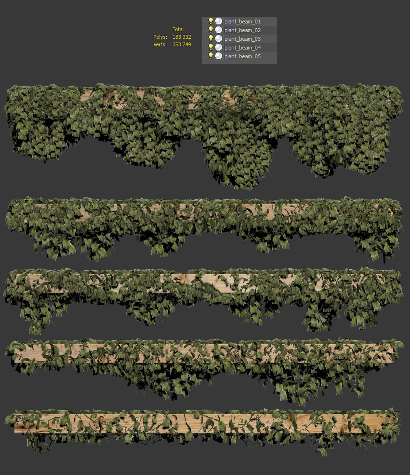 Leaves for beams 5 models 3D model_2