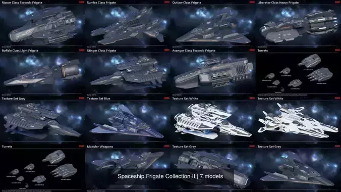 Spaceship Frigate Collection II 