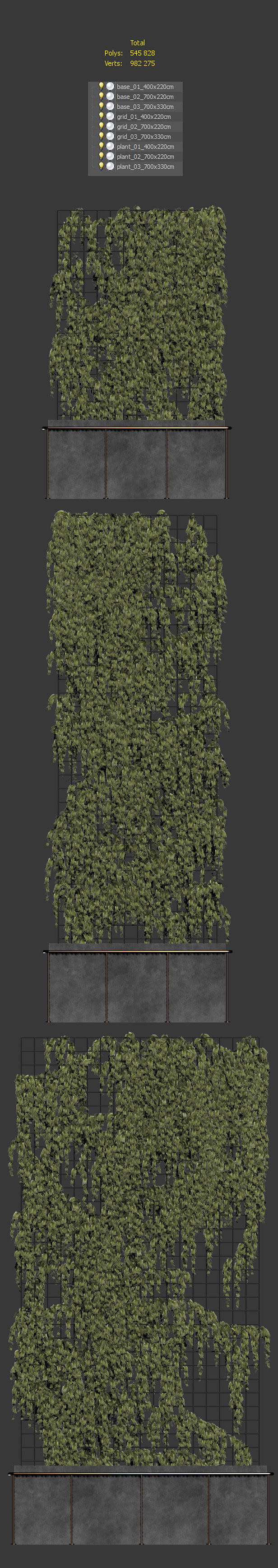 Plant on the grid - 3 models 3D model_2