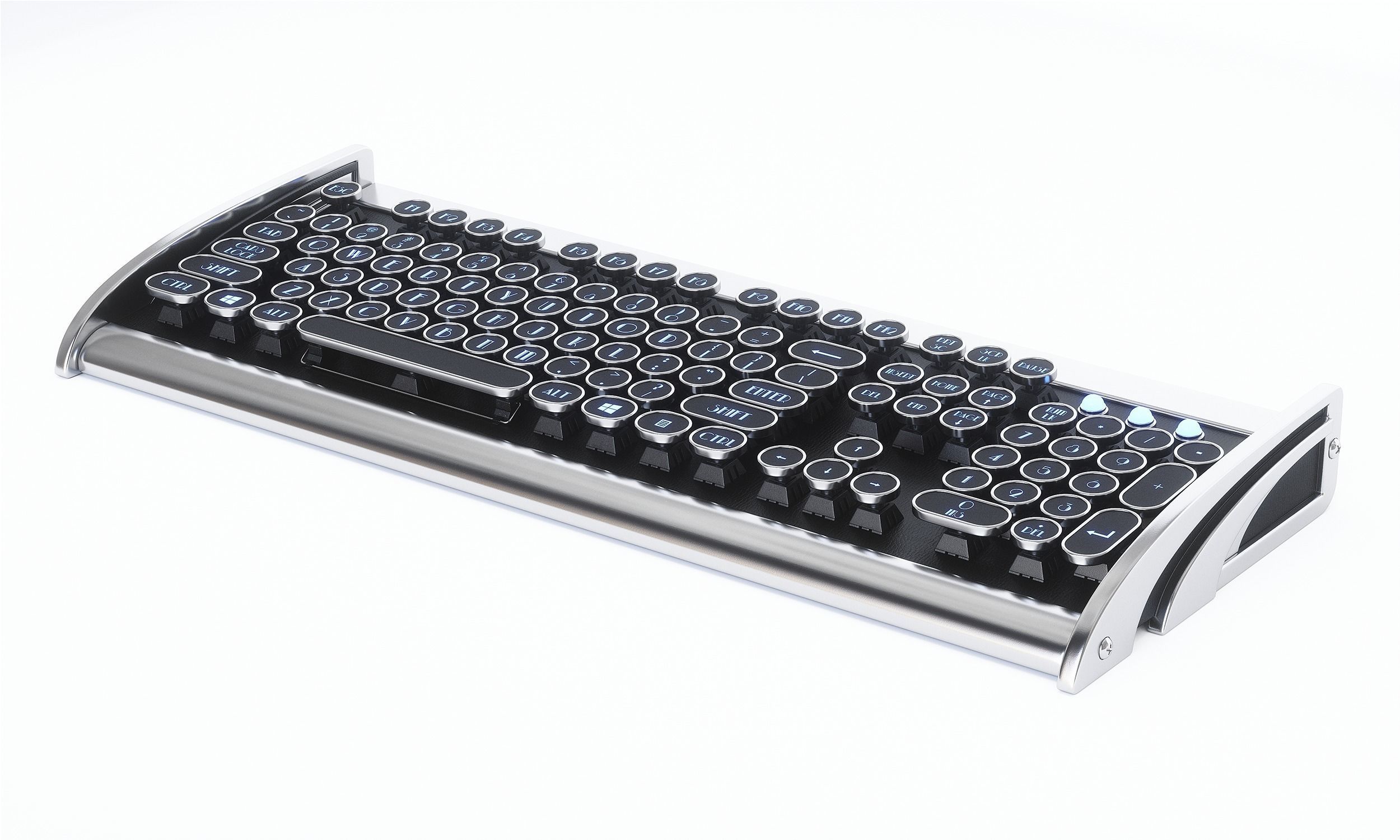 Retro Keyboard Low-poly 3D model_2