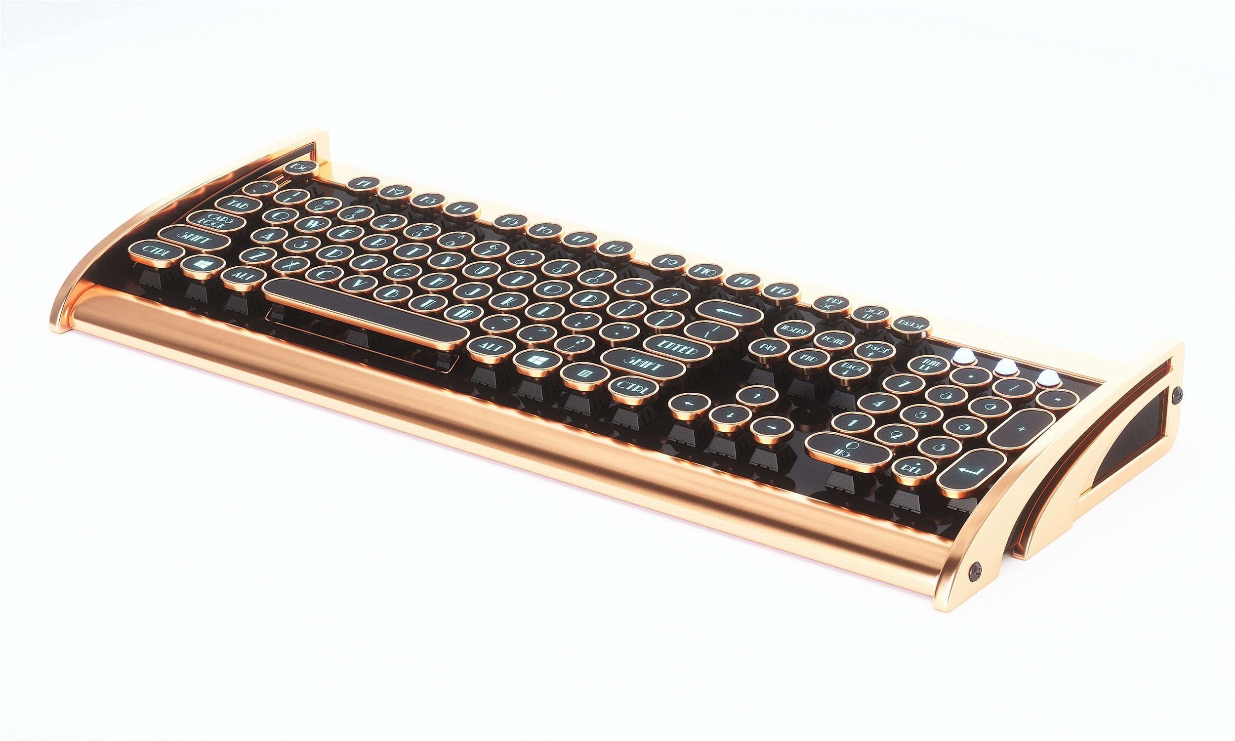 Retro Keyboard Low-poly 3D model_4