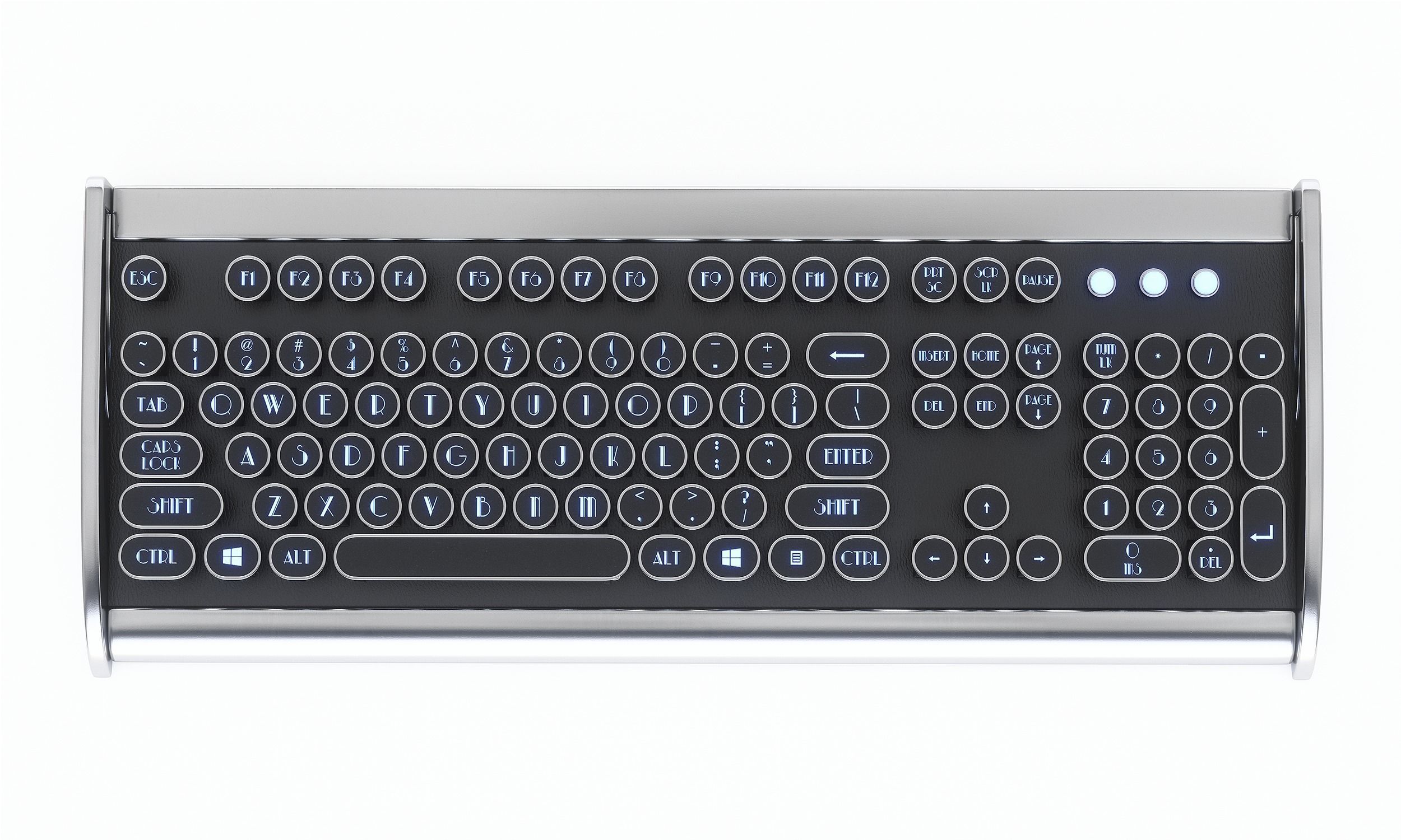 Retro Keyboard Low-poly 3D model_7