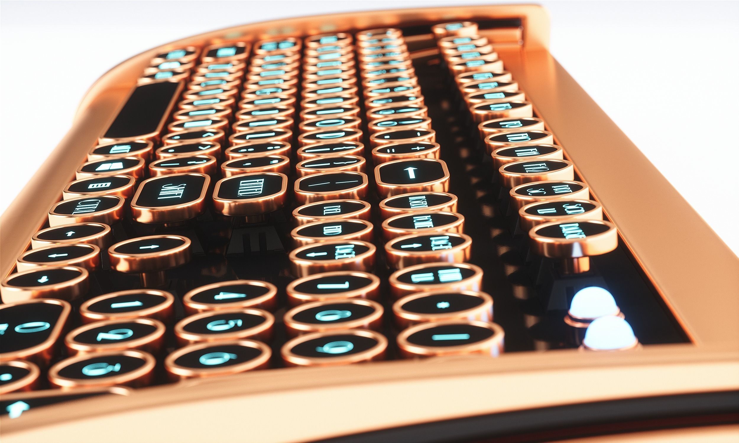 Retro Keyboard Low-poly 3D model_14