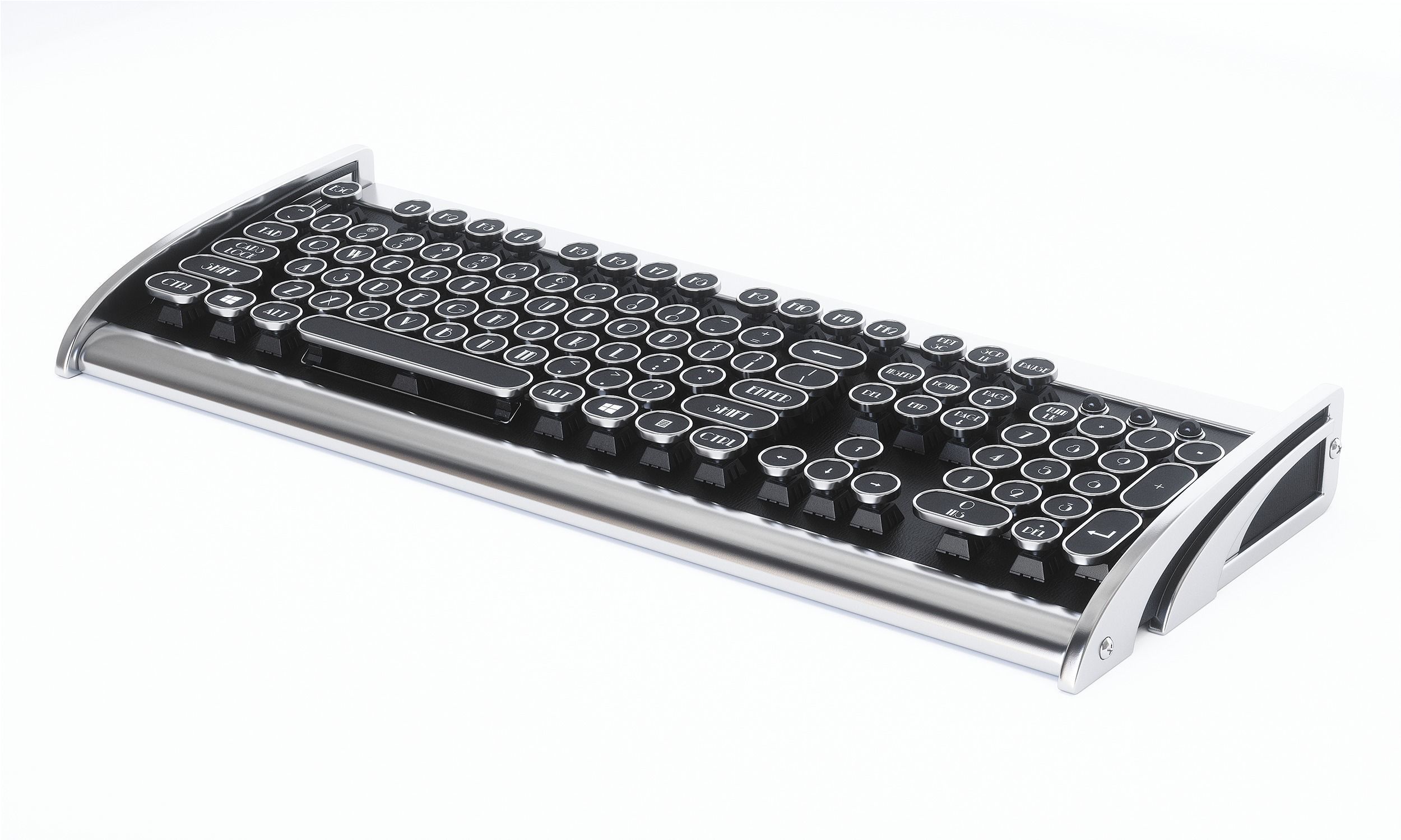 Retro Keyboard Low-poly 3D model_3