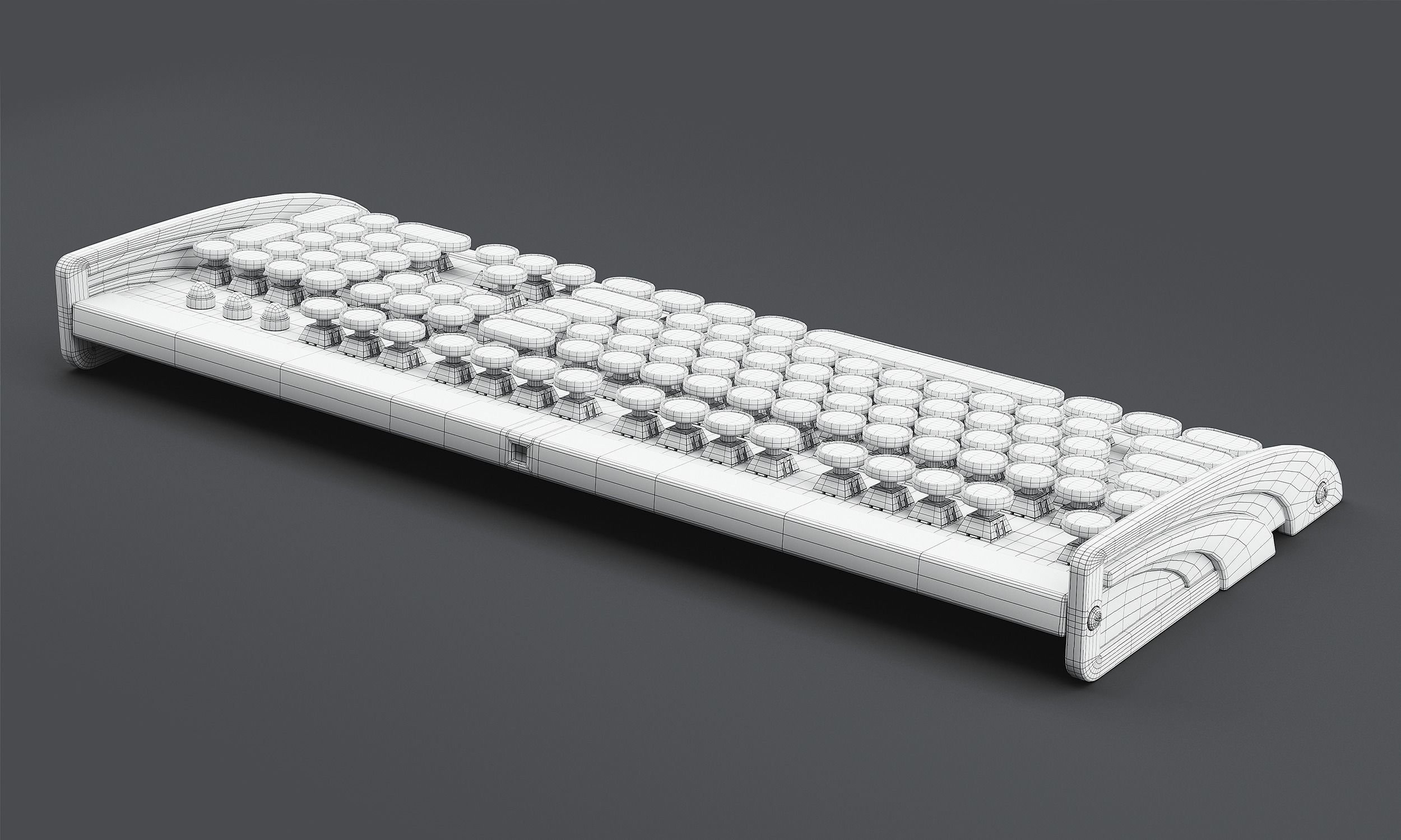 Retro Keyboard Low-poly 3D model_18