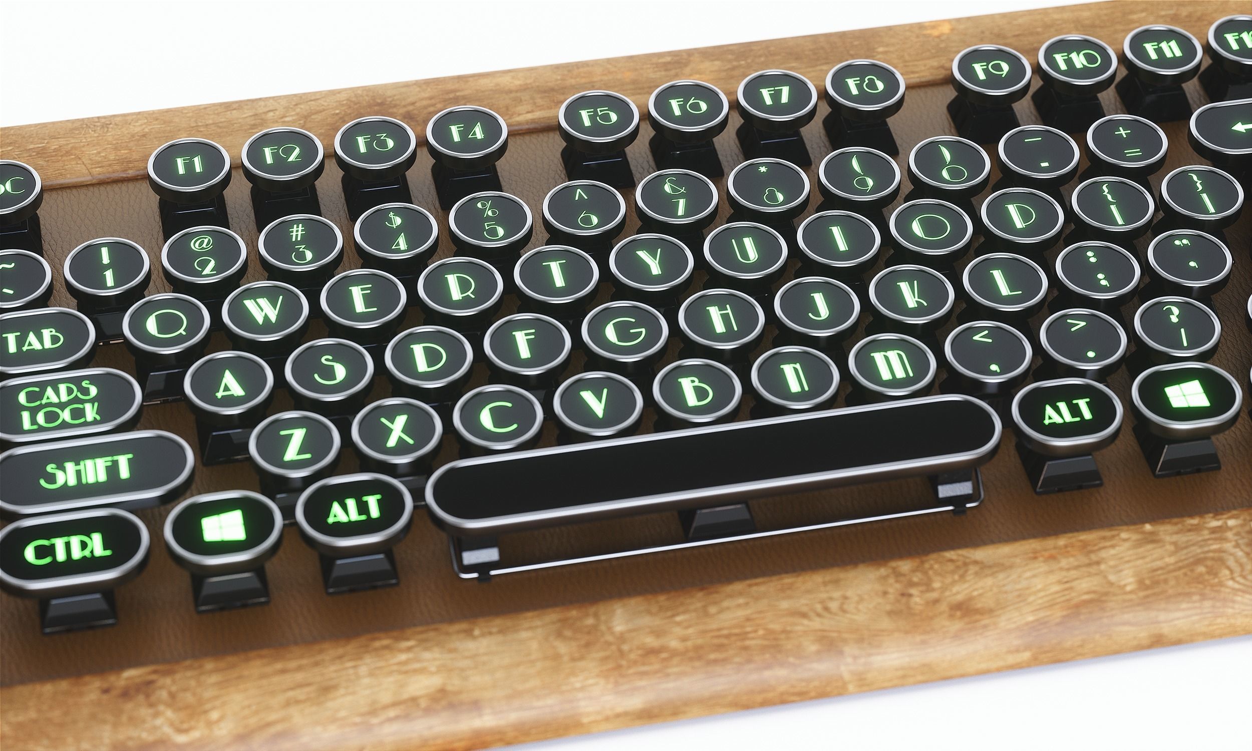 Retro Keyboard Low-poly 3D model_16