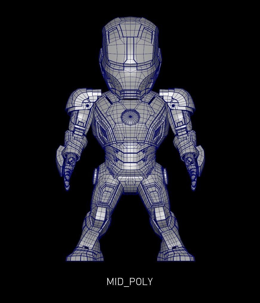 BABY IRON MAN Mk 42 mark 42 Avengers model SD Figure  3D model_13