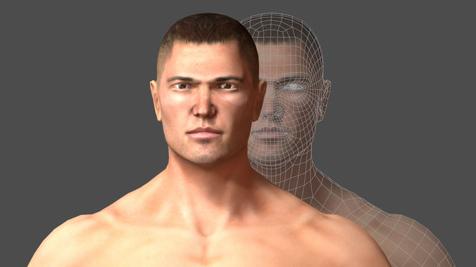 Base mesh Human Man Body Anatomy  Low-poly 3D model