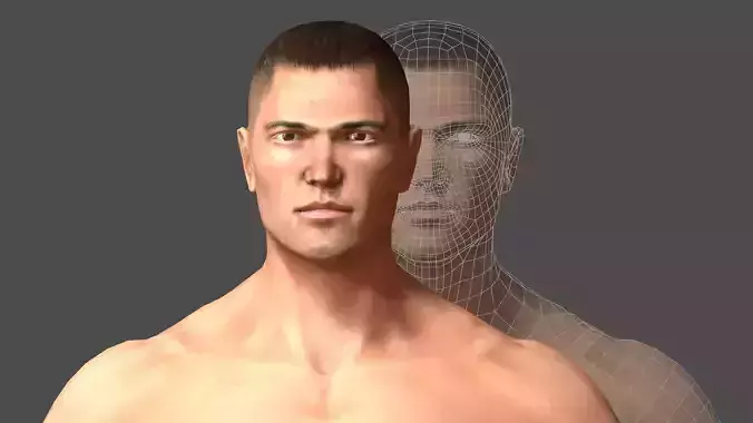 Base mesh Human Man Body Anatomy  Low-poly 3D model