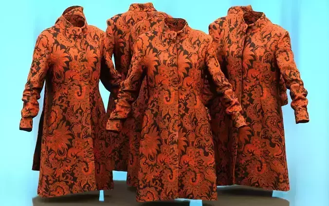 Tall Flower Decorated Coat