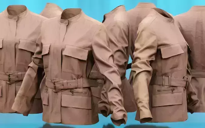 Jacket Multiple Pockets Low-poly 3D model