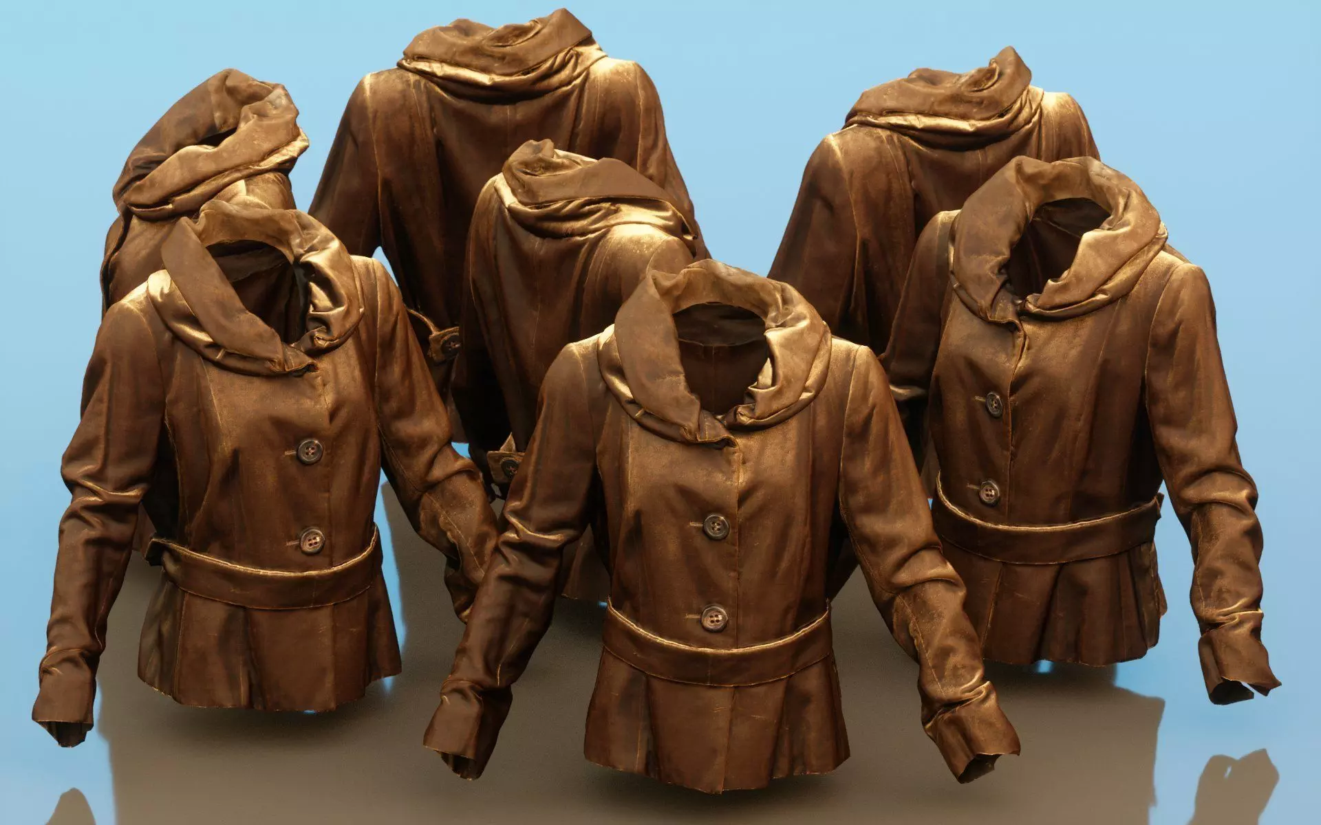 Gold Jacket Belt Low-poly 3D model