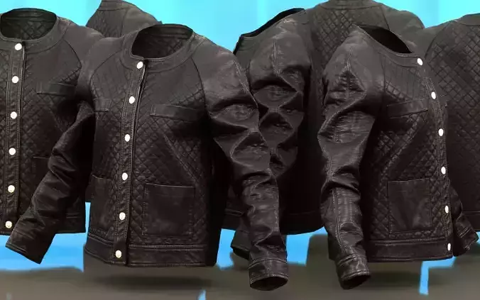 Black Padded Leather Jacket