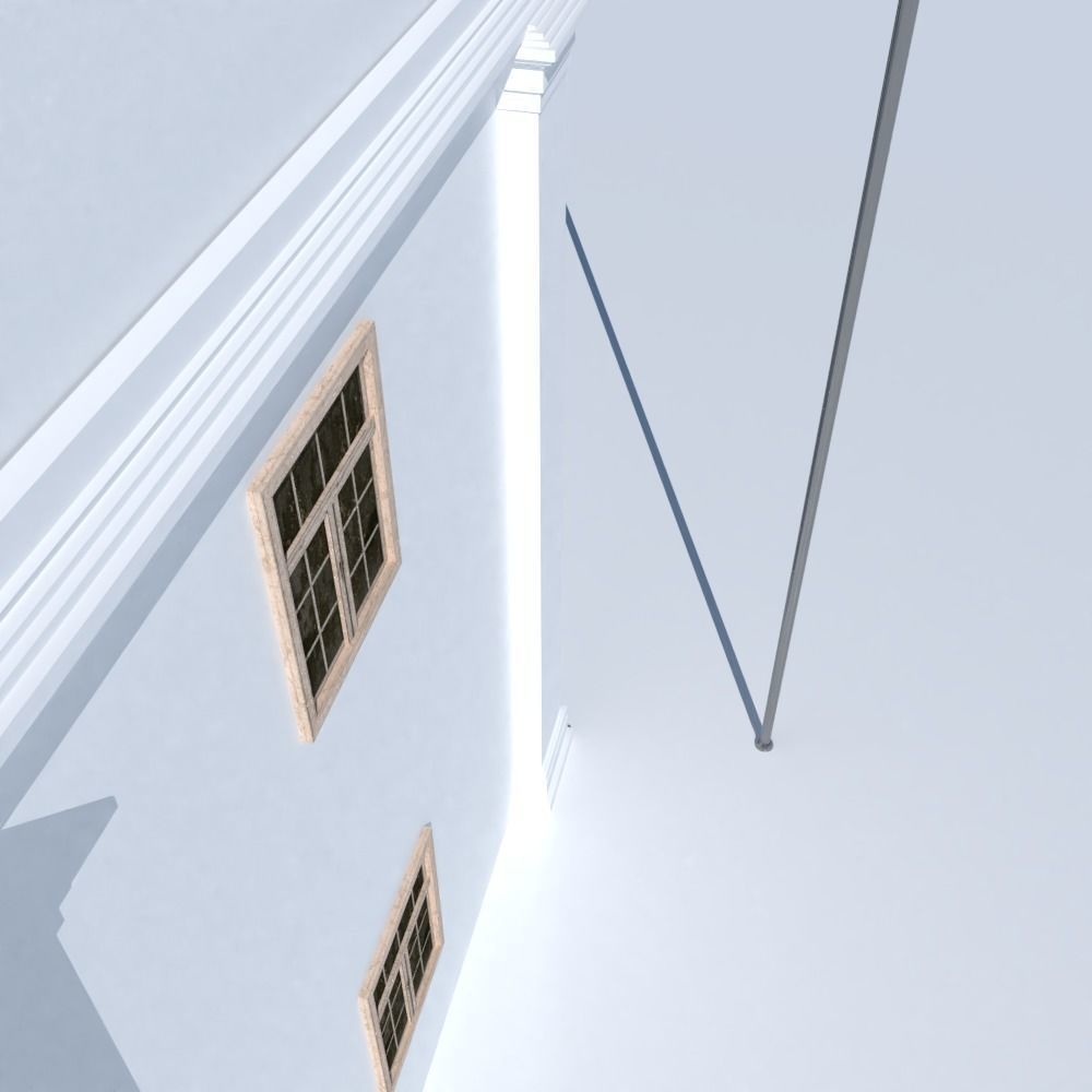 Blue Dome Church in Santorini Low-poly 3D model_2