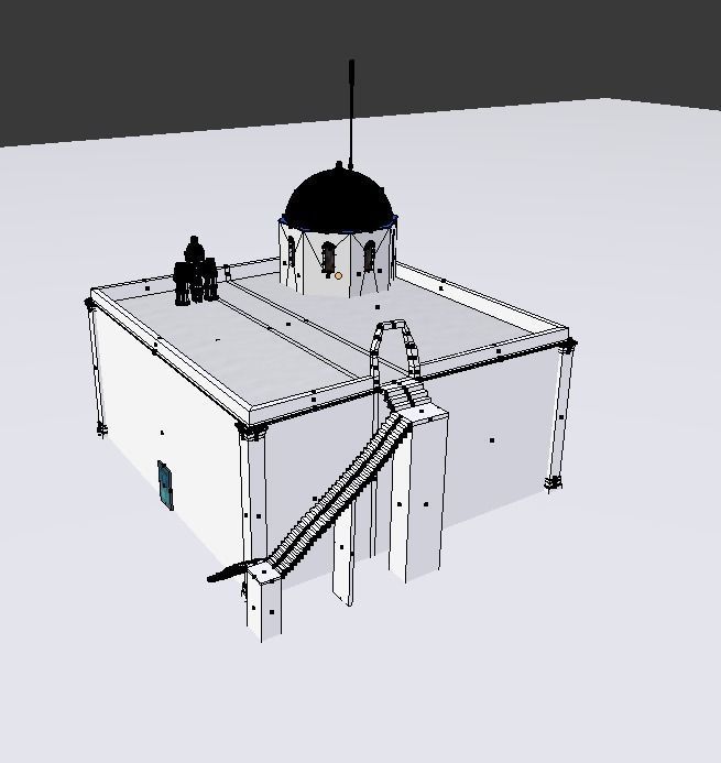Blue Dome Church in Santorini Low-poly 3D model_12