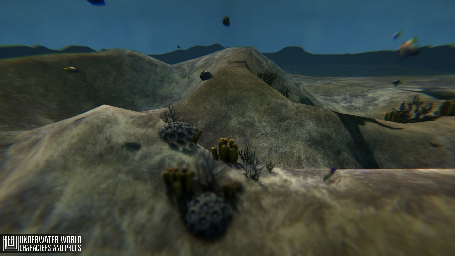 Underwater world - characters and props Low-poly 3D model_9