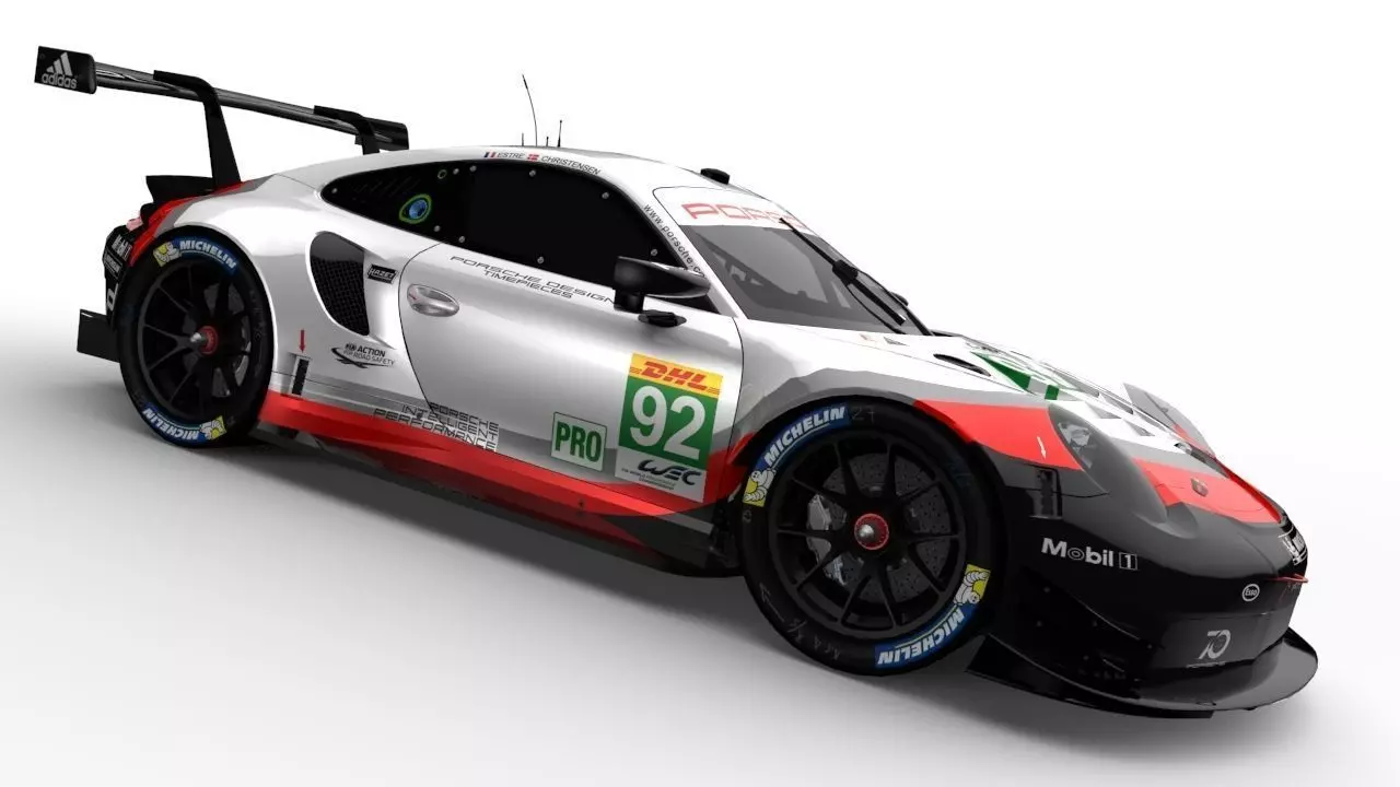 Porsche 911 RSR Low-poly 3D model