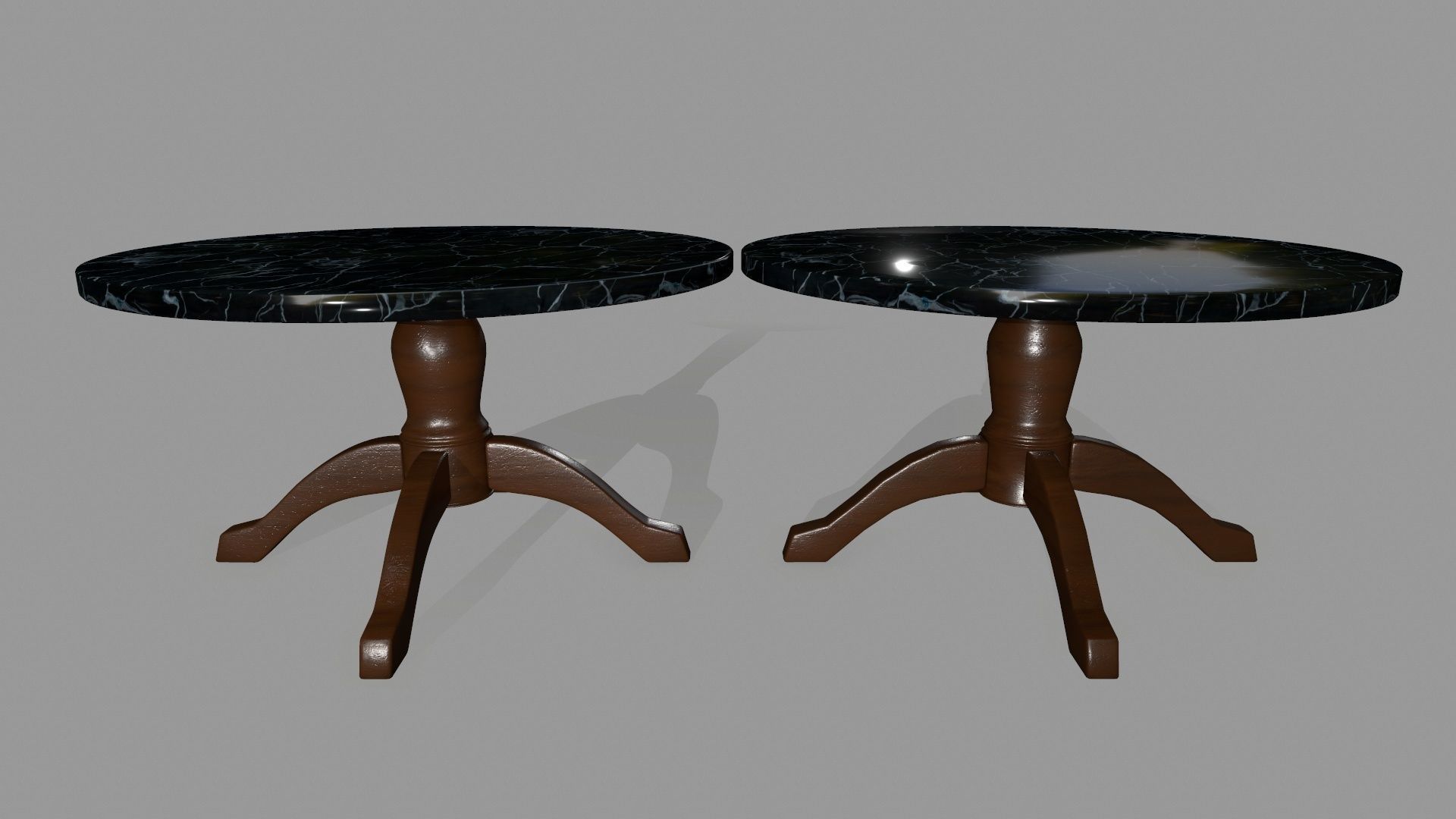table 5 round marble Low-poly 3D model_1