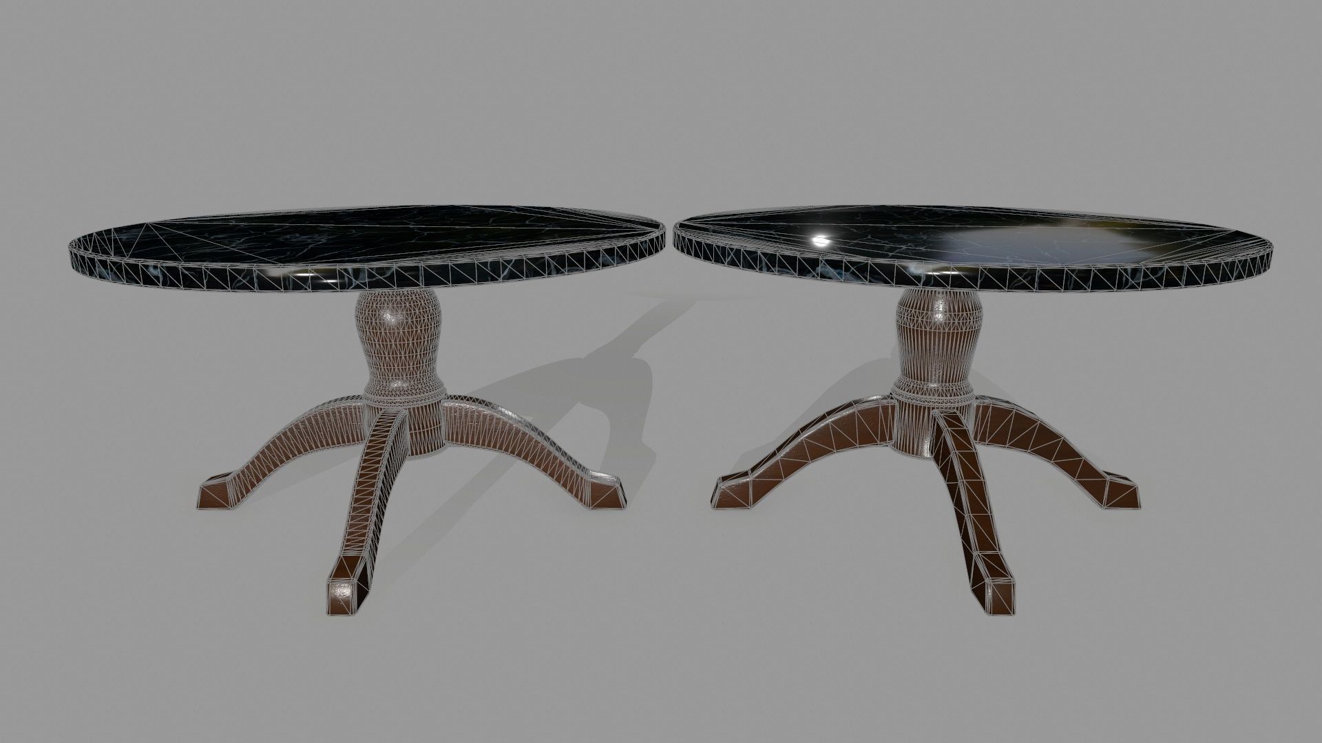 table 5 round marble Low-poly 3D model_2