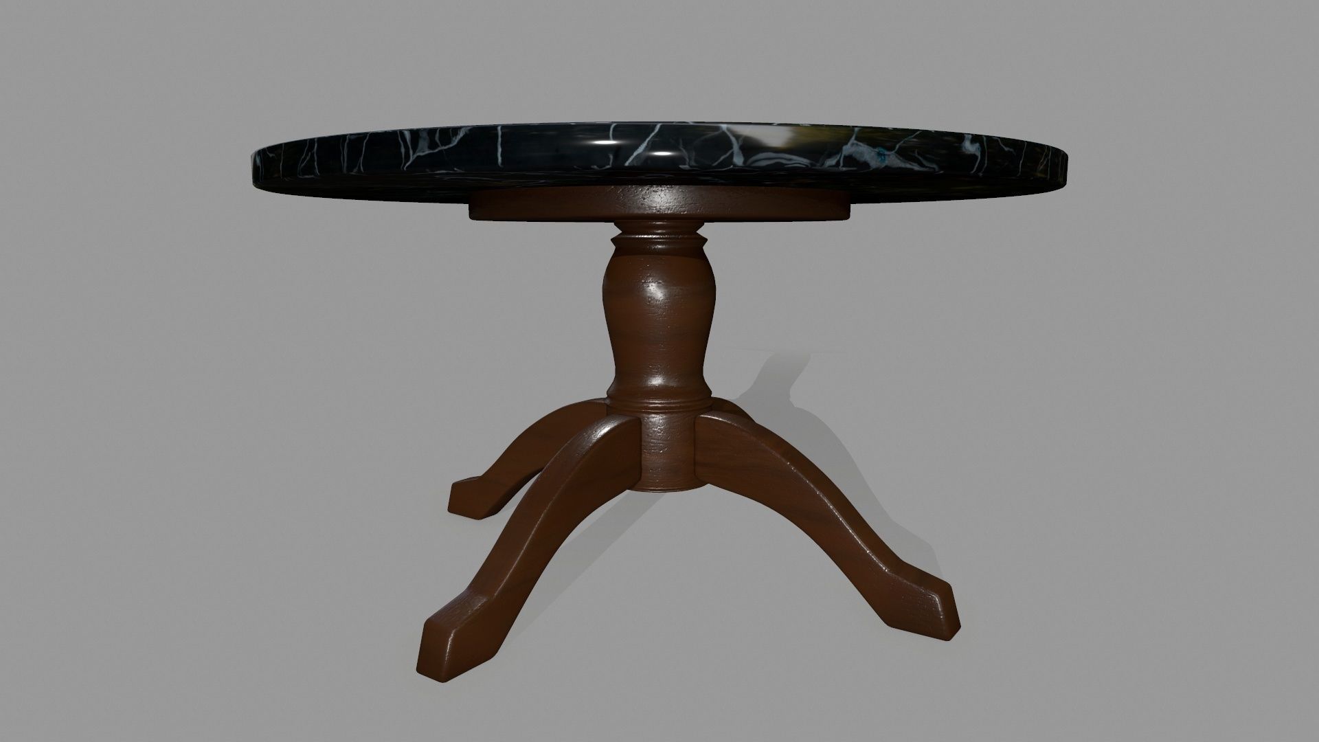 table 5 round marble Low-poly 3D model_4