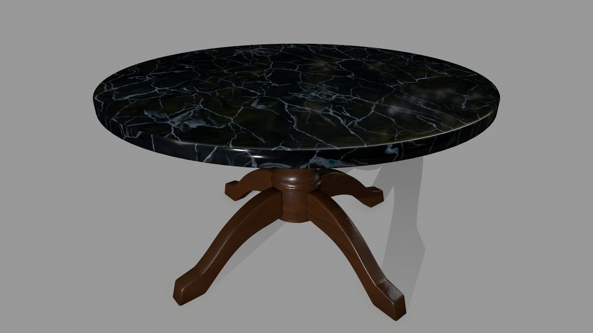 table 5 round marble Low-poly 3D model_5