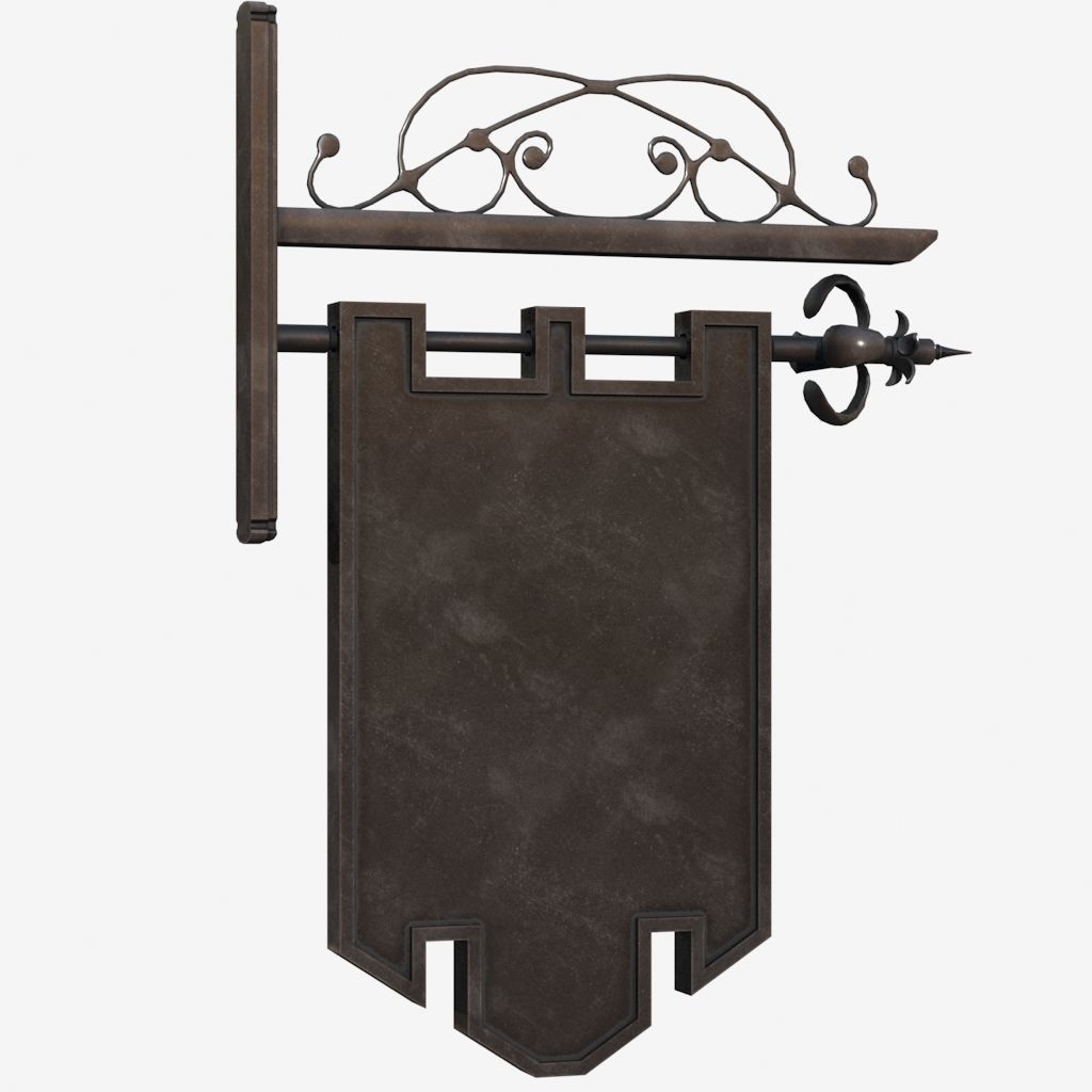 Signboards metal frame 3D Model Collection_7