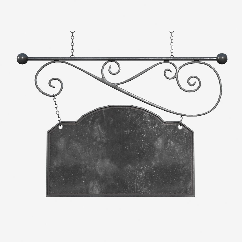 Signboards metal frame 3D Model Collection_6
