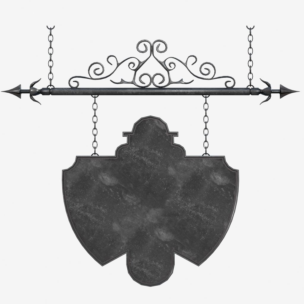 Signboards metal frame 3D Model Collection_8