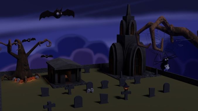 Halloween Pack Low-poly 3D model