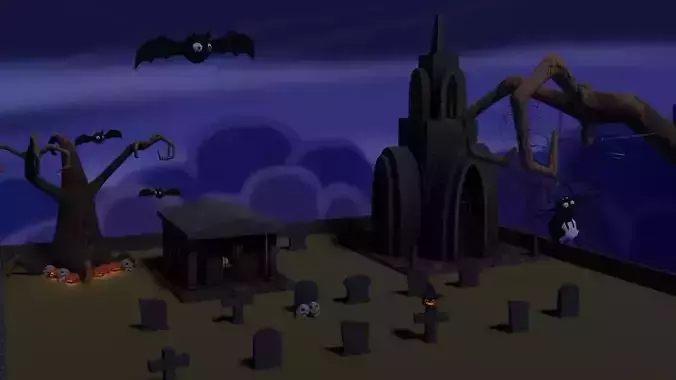 Halloween Pack Low-poly 3D model