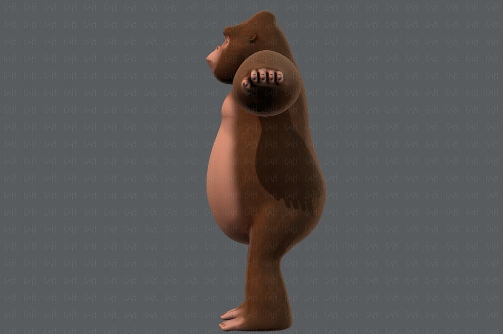 King Kong V01 Low-poly 3D model_7