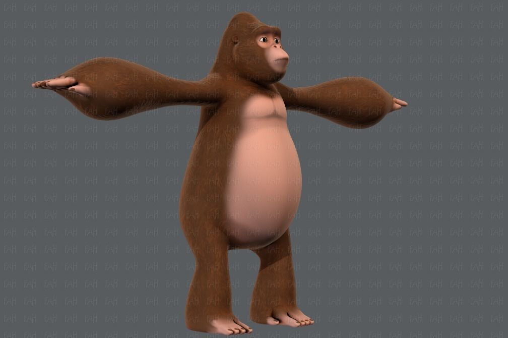 King Kong V01 Low-poly 3D model_2