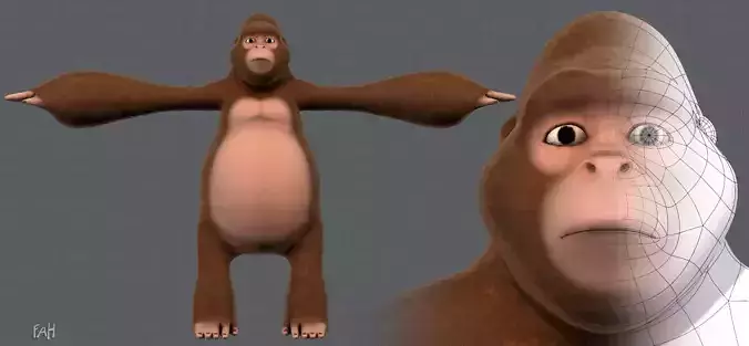 King Kong V01 Low-poly 3D model