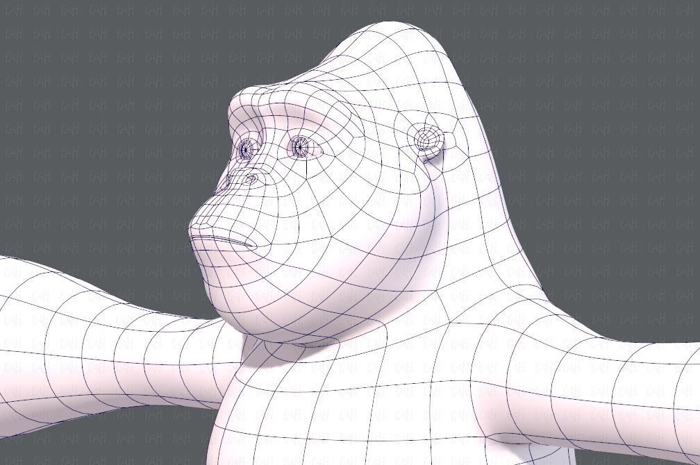 King Kong V01 Low-poly 3D model_32