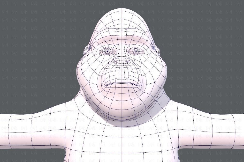 King Kong V01 Low-poly 3D model_25
