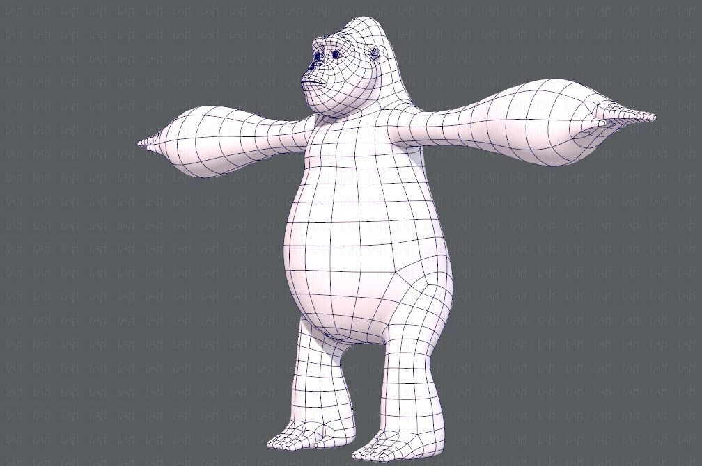 King Kong V01 Low-poly 3D model_16