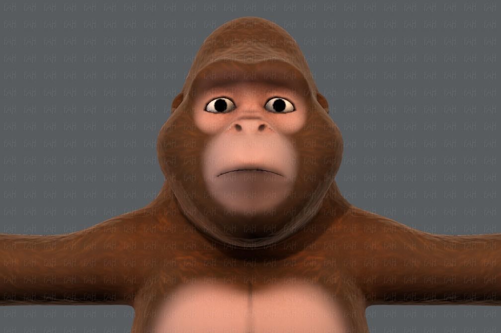 King Kong V01 Low-poly 3D model_17