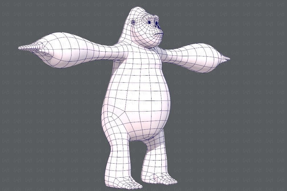 King Kong V01 Low-poly 3D model_10