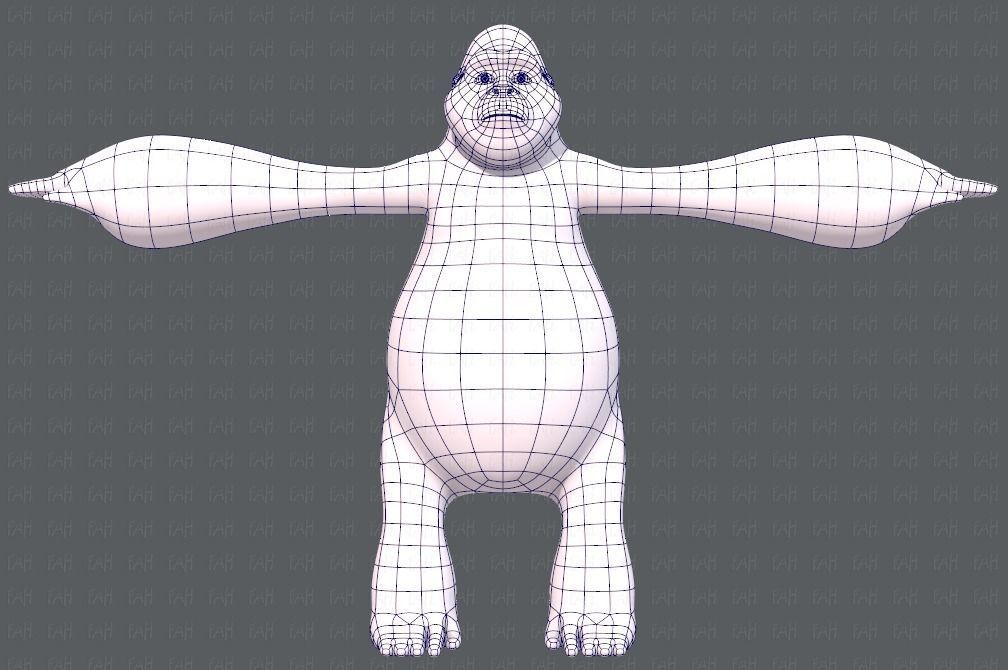 King Kong V01 Low-poly 3D model_9