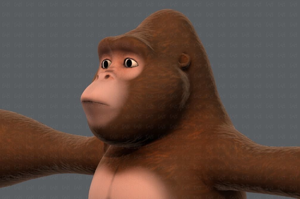 King Kong V01 Low-poly 3D model_24
