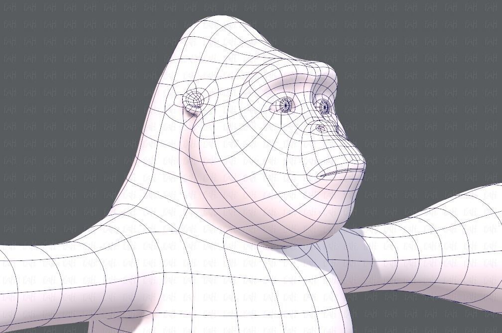 King Kong V01 Low-poly 3D model_26